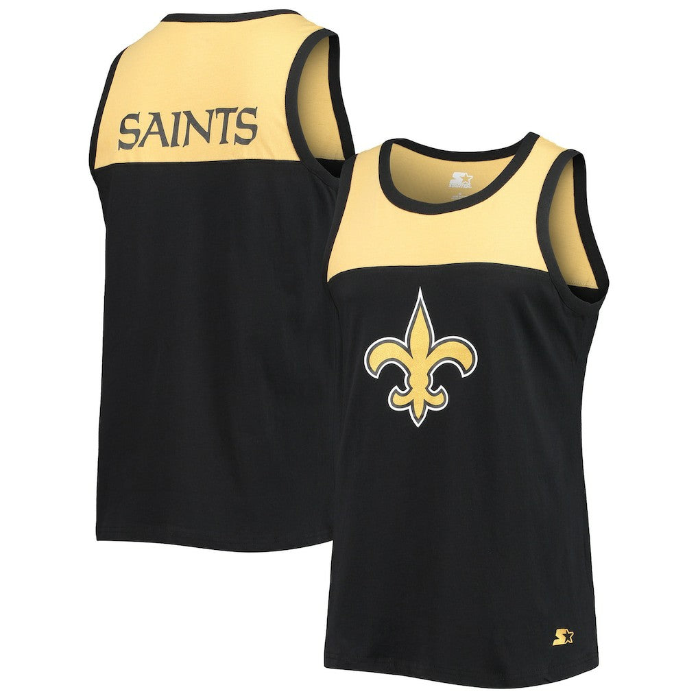New Orleans Saints Starter Team Touchdown Fashion Tank Top Black/Gold - NFL
