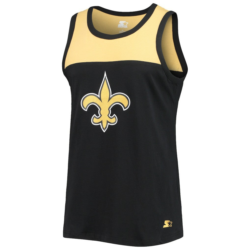 New Orleans Saints Starter Team Touchdown Fashion Tank Top Black/Gold - NFL