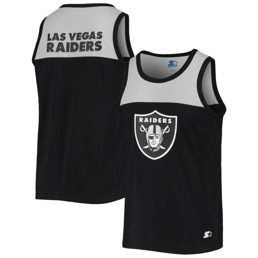 Las Vegas Raiders Starter Team Touchdown Fashion Tank Top Black/Silver - NFL