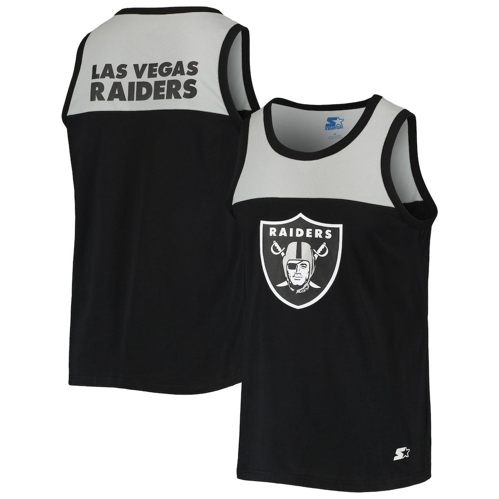 Las Vegas Raiders Starter Team Touchdown Fashion Tank Top Black/Silver - NFL
