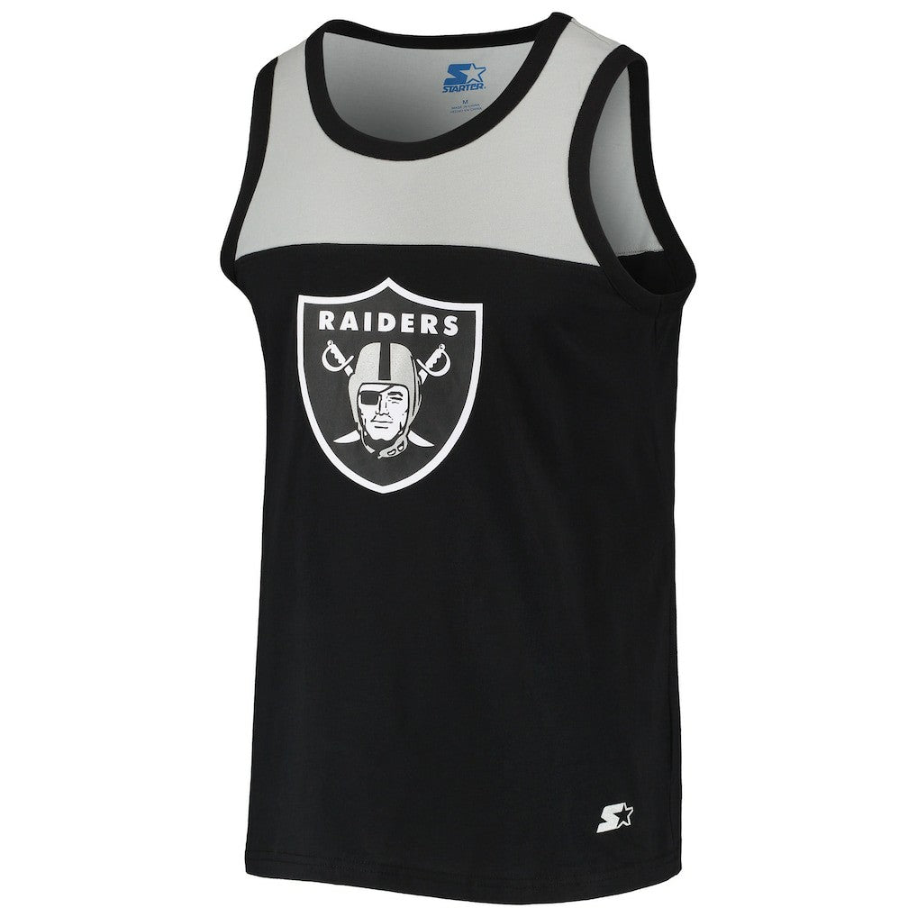 Las Vegas Raiders Starter Team Touchdown Fashion Tank Top Black/Silver - NFL