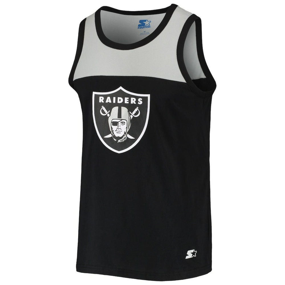 Las Vegas Raiders Starter Team Touchdown Fashion Tank Top Black/Silver - NFL