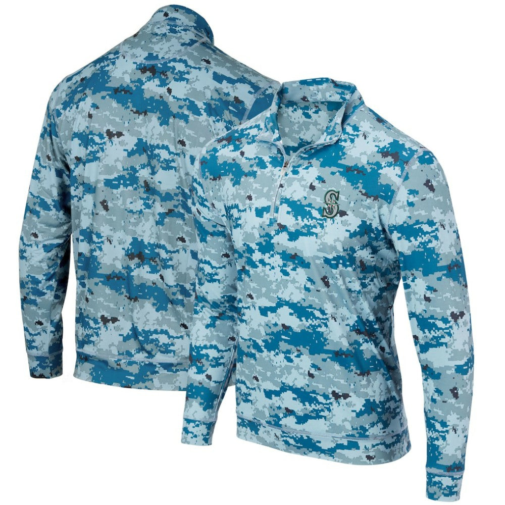 Seattle Mariners Digital Camo Performance Quarter-Zip Pullover Jacket On Sale