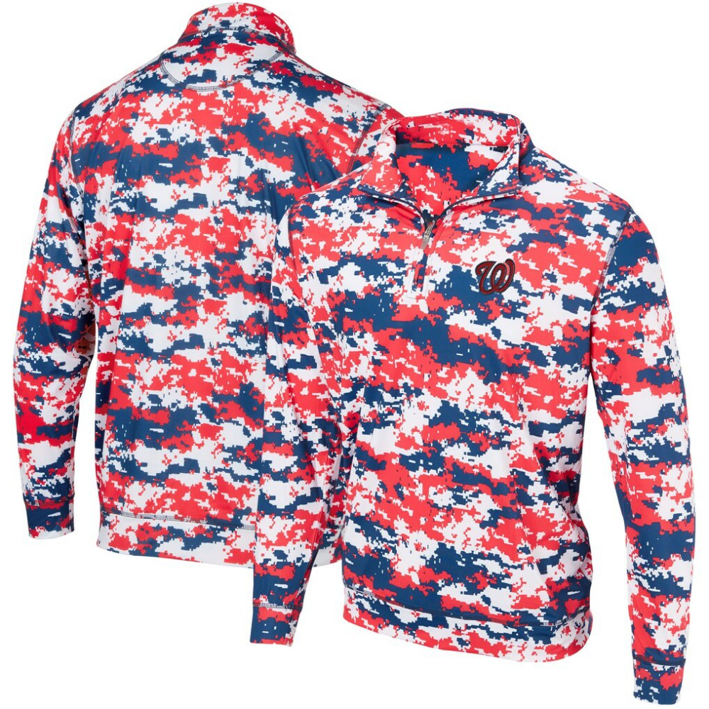 Washington Nationals Digital Camo Performance Quarter-Zip Pullover Jacket for sale