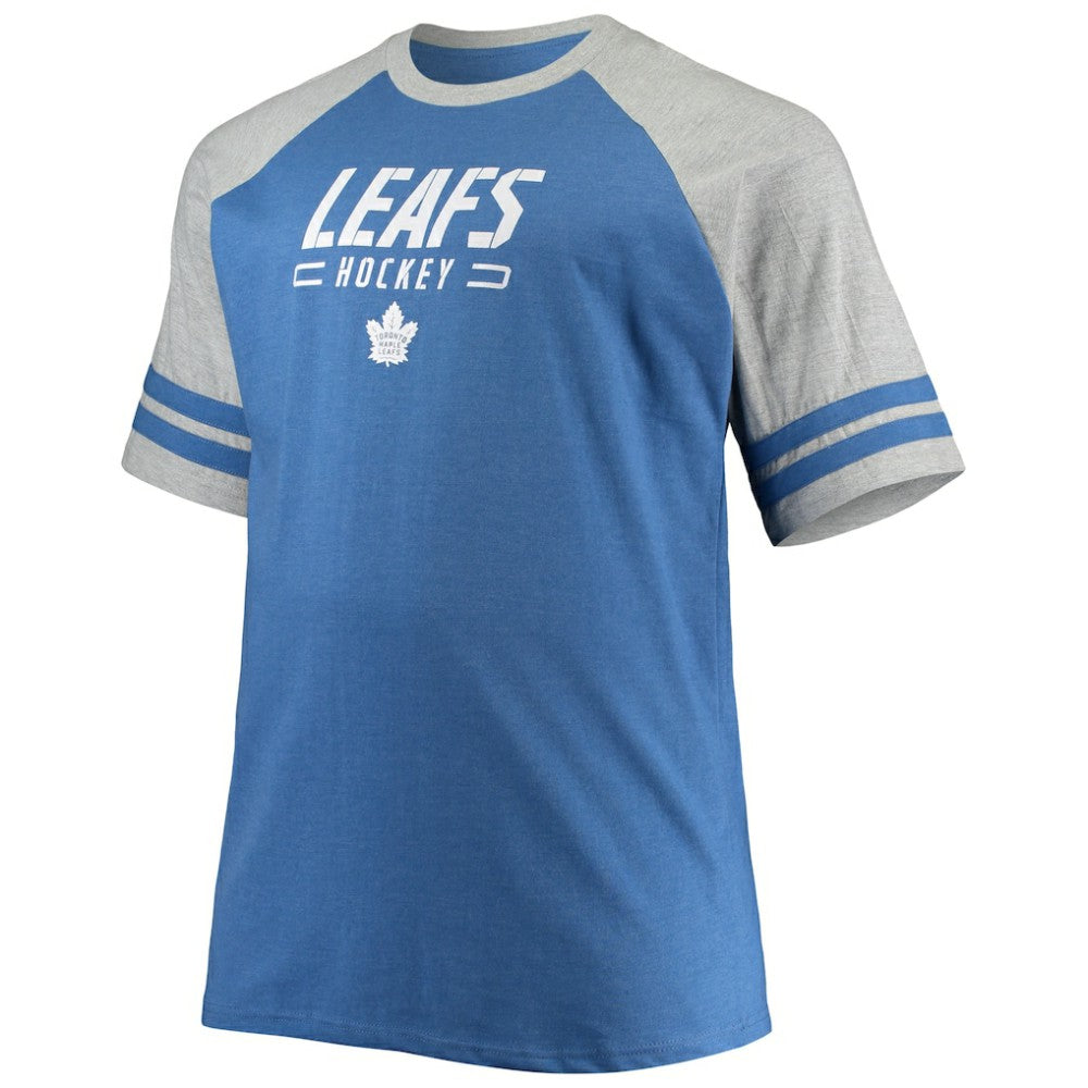 Toronto Maple Leafs - Big & Tall Raglan T-Shirt Heathered Blue