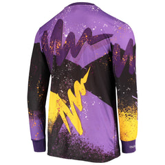 Mitchell & Ness - Los Angeles Lakers Hardwood Classics Hyper Hoops Moto Sublimated Long Sleeve T-Shirt - Purple
