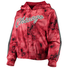 Mitchell & Ness - Chicago Bulls Women's Galaxy Sublimated Windbreaker Pullover Full-Zip Hoodie - Red