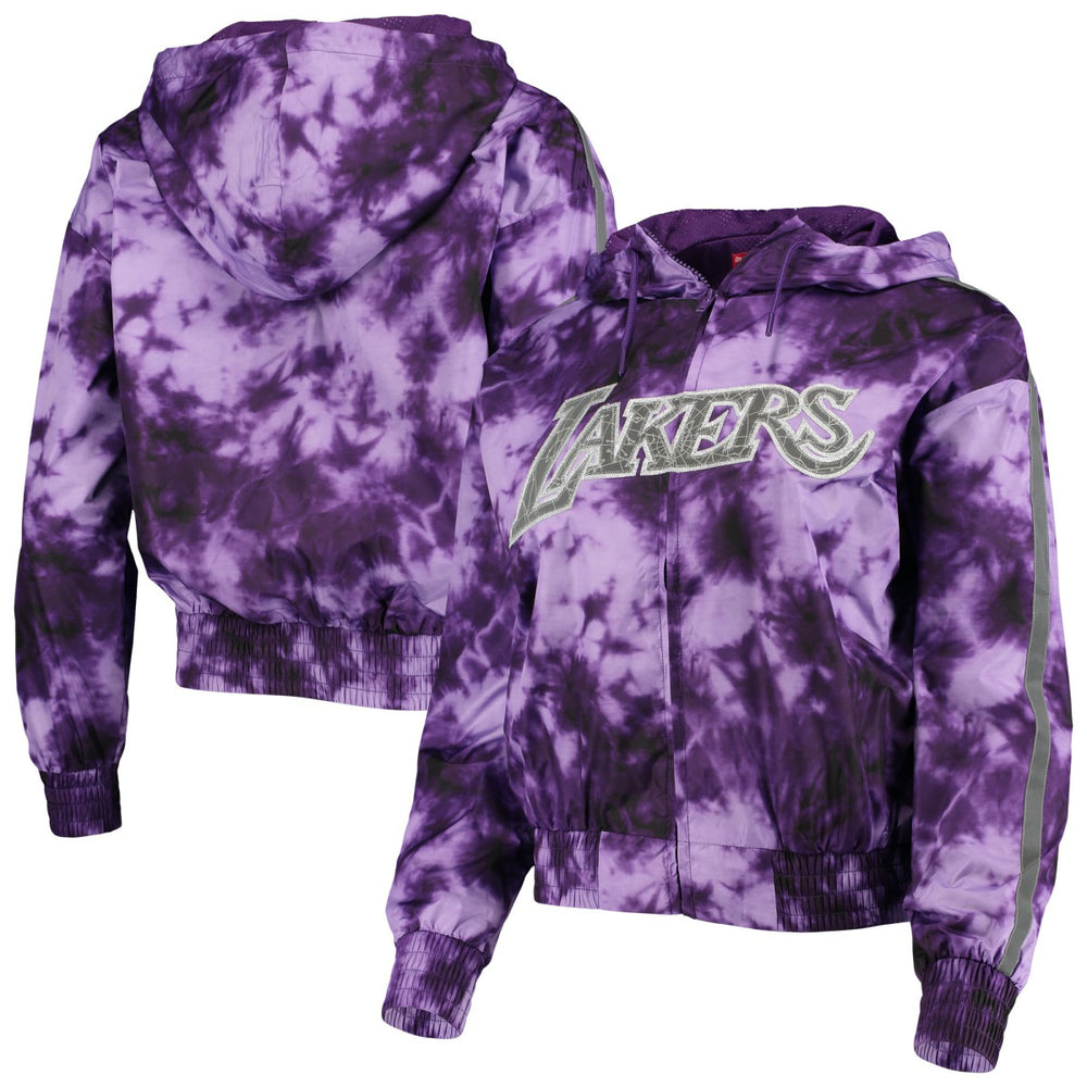 Mitchell & Ness - Los Angeles Lakers Women's Galaxy Sublimated Windbreaker Pullover Full-Zip Hoodie - Purple