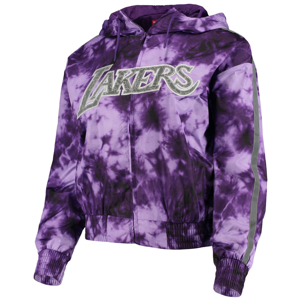Mitchell & Ness - Los Angeles Lakers Women's Galaxy Sublimated Windbreaker Pullover Full-Zip Hoodie - Purple