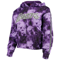 Mitchell & Ness - Los Angeles Lakers Women's Galaxy Sublimated Windbreaker Pullover Full-Zip Hoodie - Purple