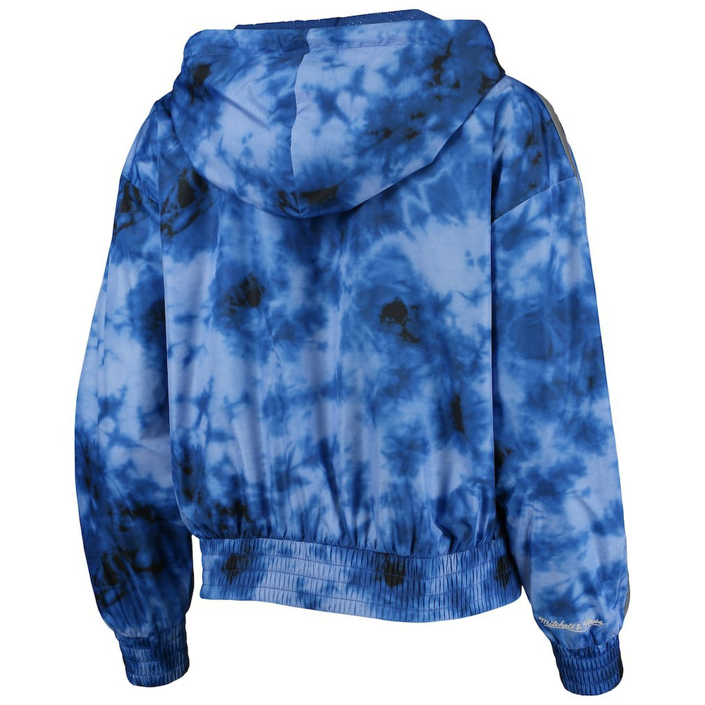 Mitchell & Ness - Philadelphia 76ers Women's Galaxy Sublimated Windbreaker Pullover Full-Zip Hoodie - Royal
