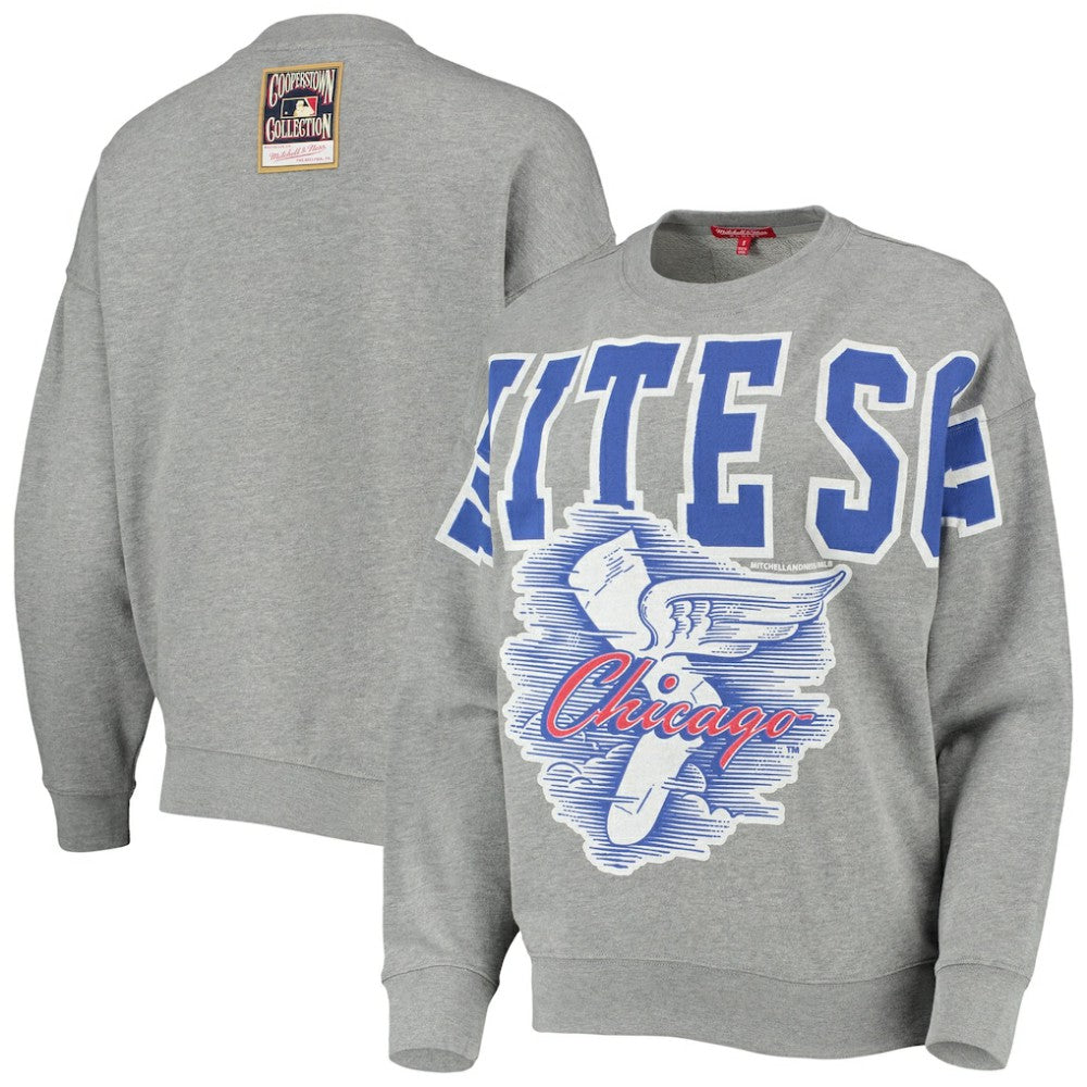 Chicago White Sox Mitchell & Ness Women's Cooperstown Collection Logo Lightweight Pullover Sweatshirt Clearance