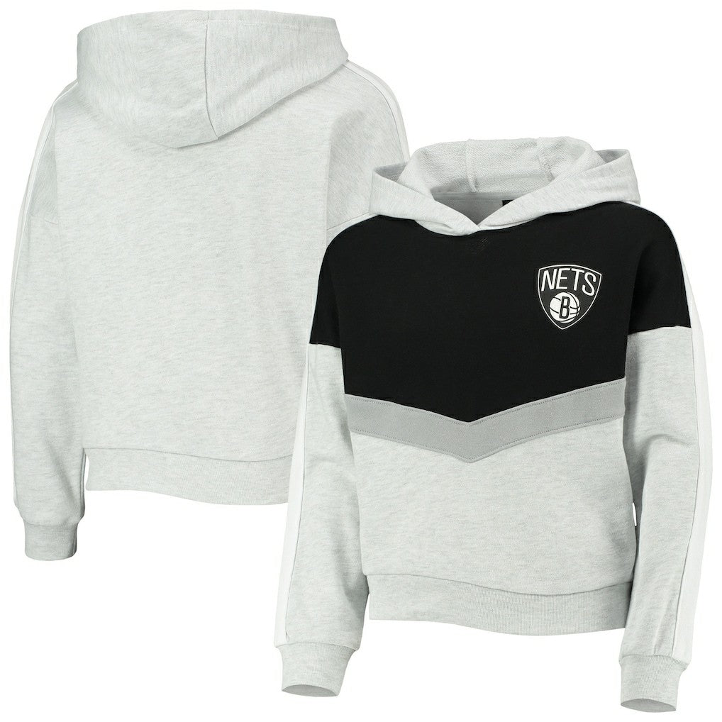 NBA - Brooklyn Nets Girls Youth All Yours Pullover Hoodie - Heathered Gray