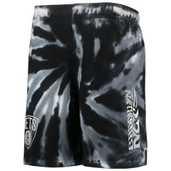 NBA - Brooklyn Nets Youth Santa Monica Tie-Dye Shorts - Black
