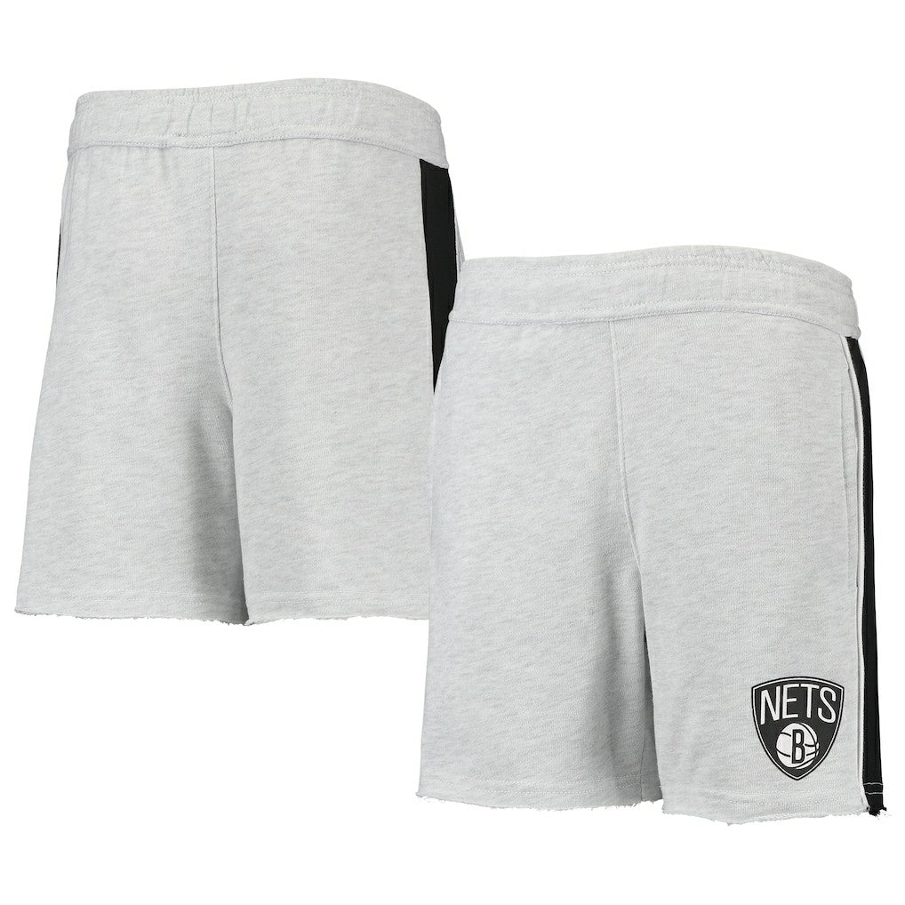 NBA - Brooklyn Nets Youth Wingback Shorts - Heathered Gray