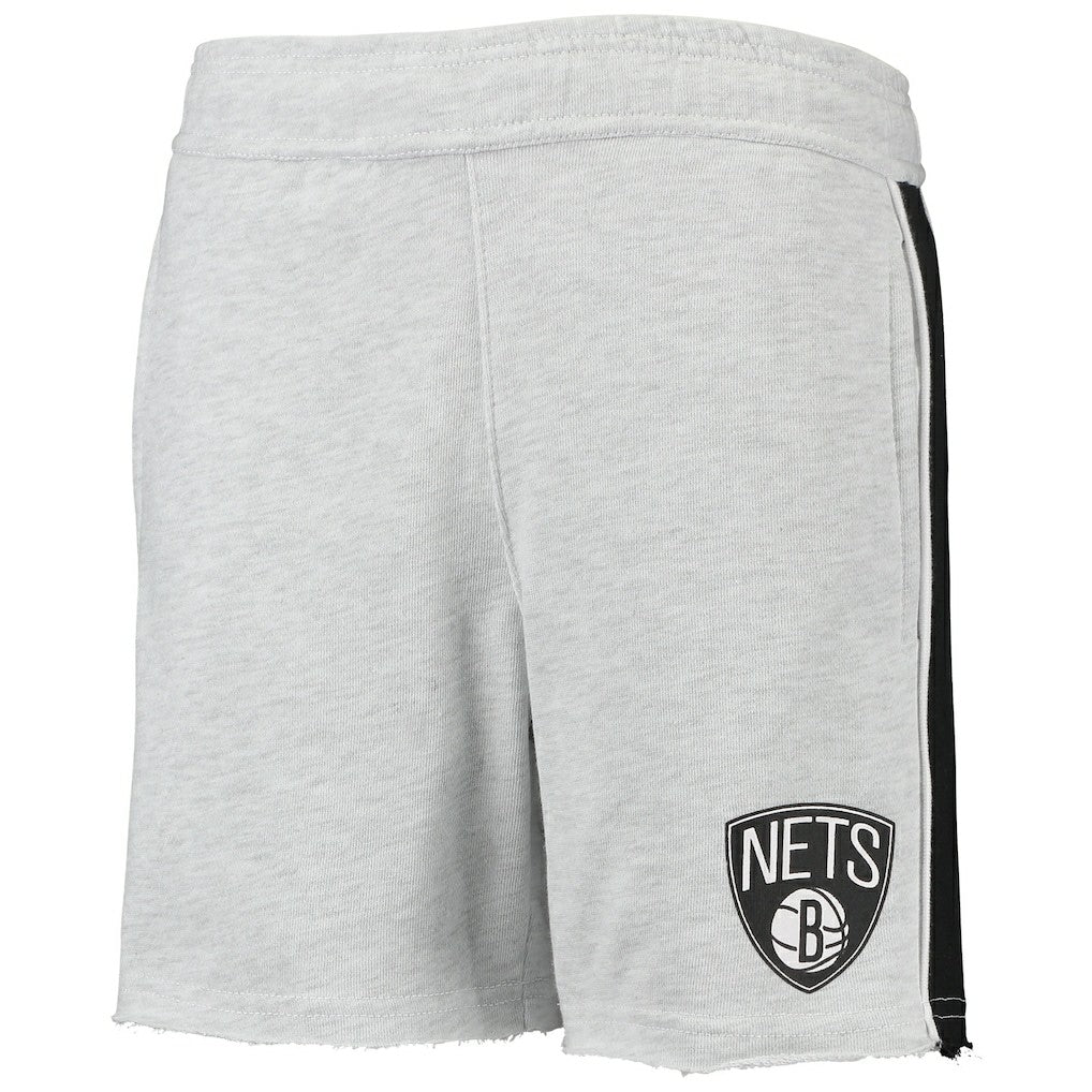 NBA - Brooklyn Nets Youth Wingback Shorts - Heathered Gray