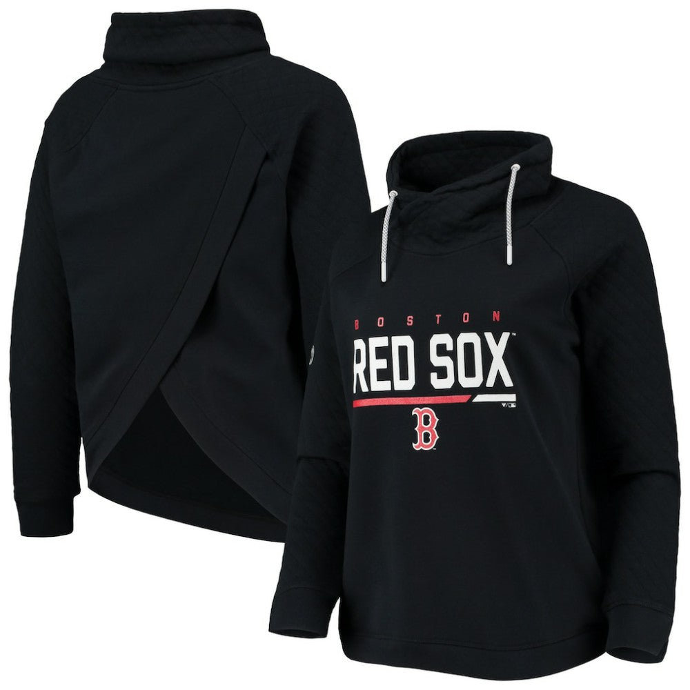 Boston Red Sox Levelwear Women's Vega Funnel Neck Raglan Pullover Sweatshirt Lifestyle