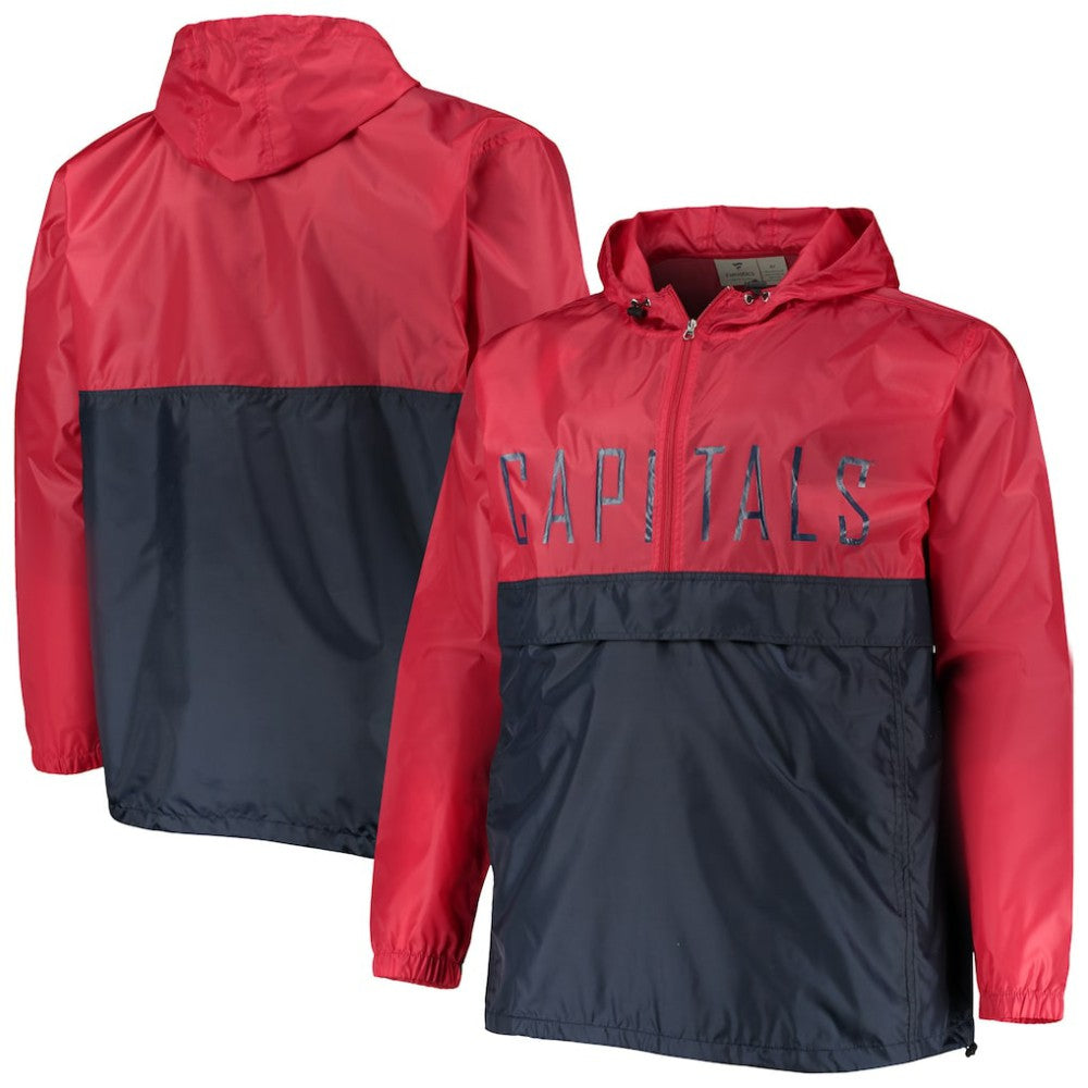 Washington Capitals Big & Tall Anorak Half-Zip Pullover Hoodie Red
