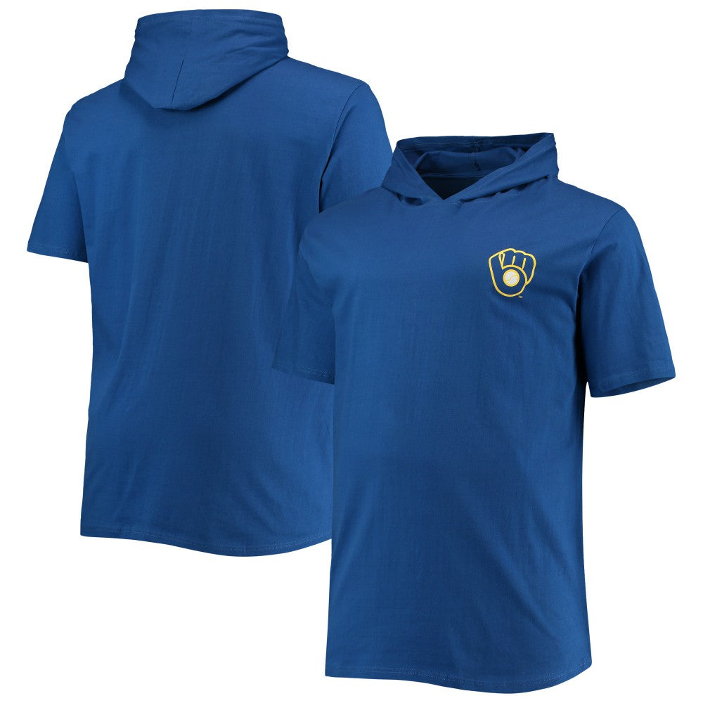 Milwaukee Brewers Big & Tall Jersey Short Sleeve Pullover Hoodie T-Shirt Clearance