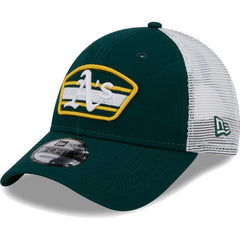 Athletics New Era Logo Patch 9FORTY Trucker Snapback Hat Lifestyle