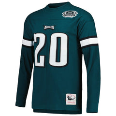 Brian Dawkins Philadelphia Eagles Retired Player Name & Number Long Sleeve Top Midnight Green - Mitchell & Ness