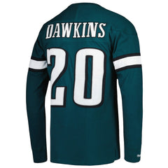 Brian Dawkins Philadelphia Eagles Retired Player Name & Number Long Sleeve Top Midnight Green - Mitchell & Ness