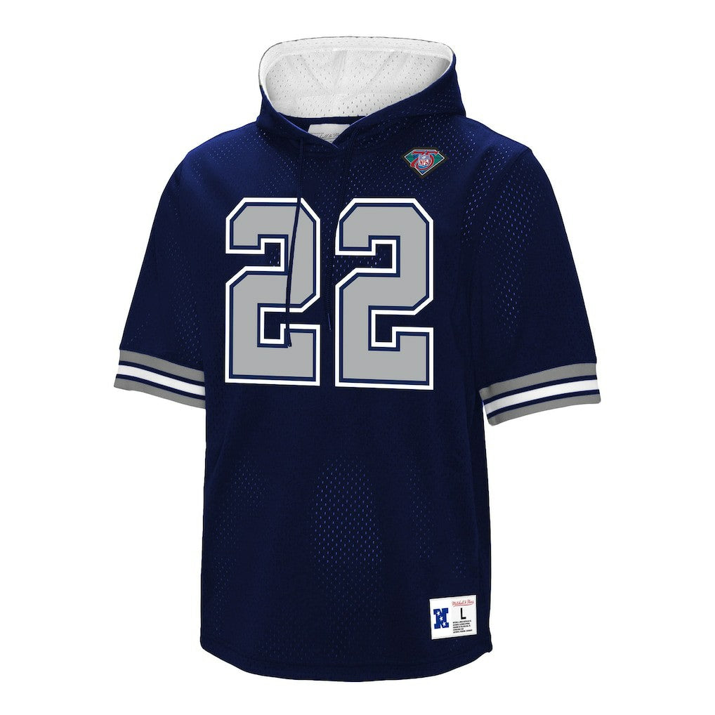 Emmitt Smith Dallas Cowboys Retired Player Mesh Name & Number Hoodie T-Shirt Navy - Mitchell & Ness