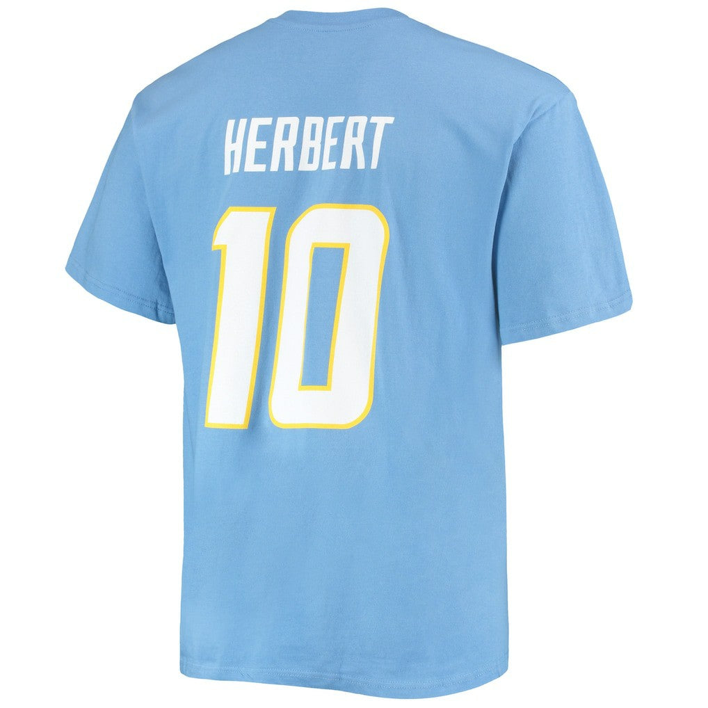 Justin Herbert Los Angeles Chargers Big & Tall Player Name & Number T-Shirt Powder Blue - Fanatics