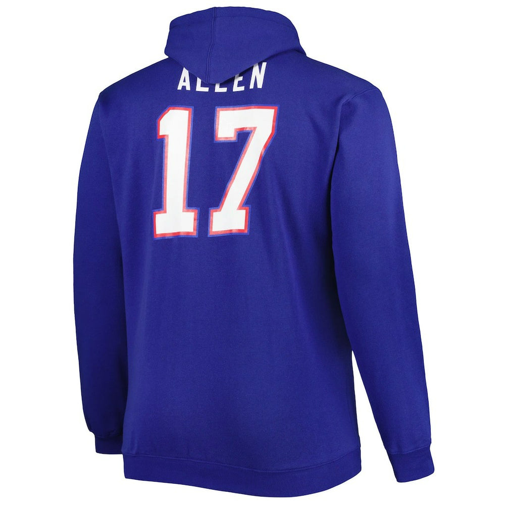 Josh Allen Buffalo Bills Big & Tall Fleece Name & Number Pullover Hoodie Royal - Fanatics
