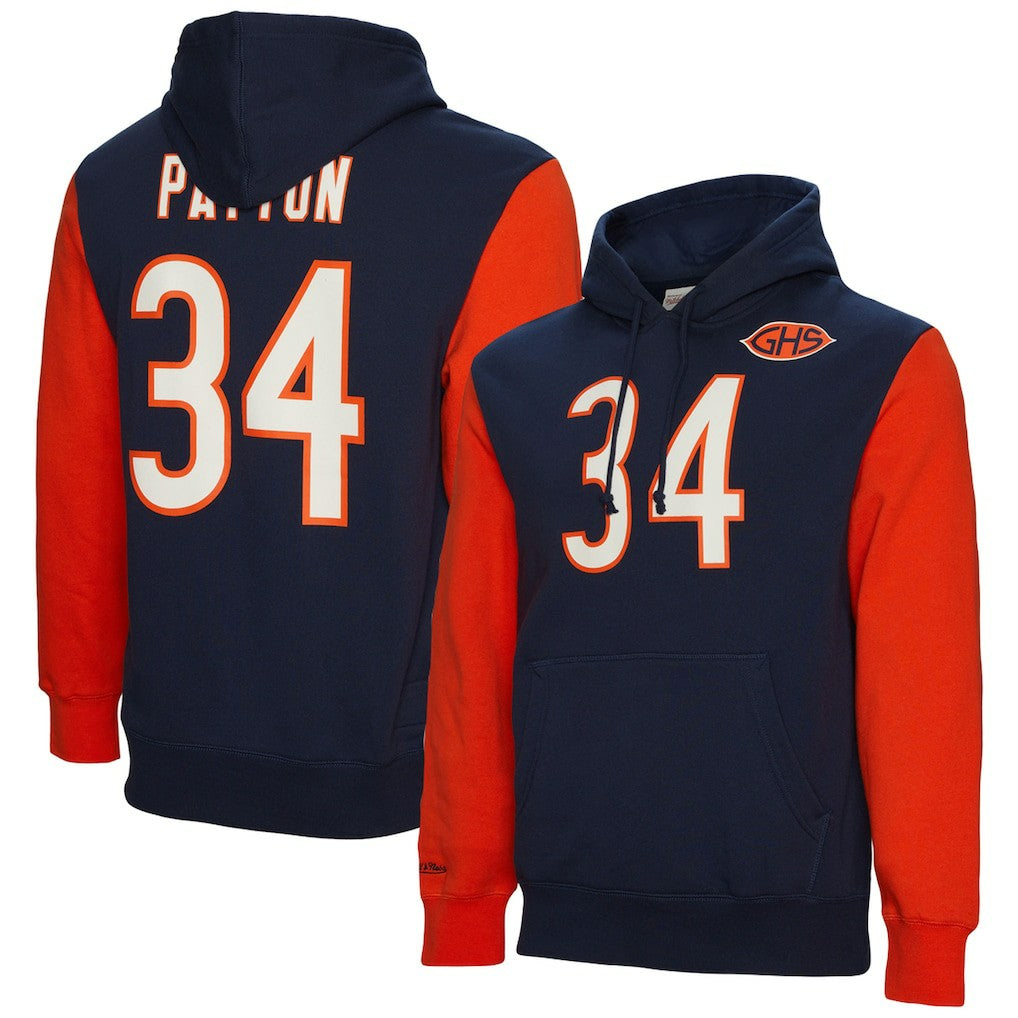 Walter Payton Chicago Bears Retired Player Name & Number Pullover Hoodie Navy - Mitchell & Ness