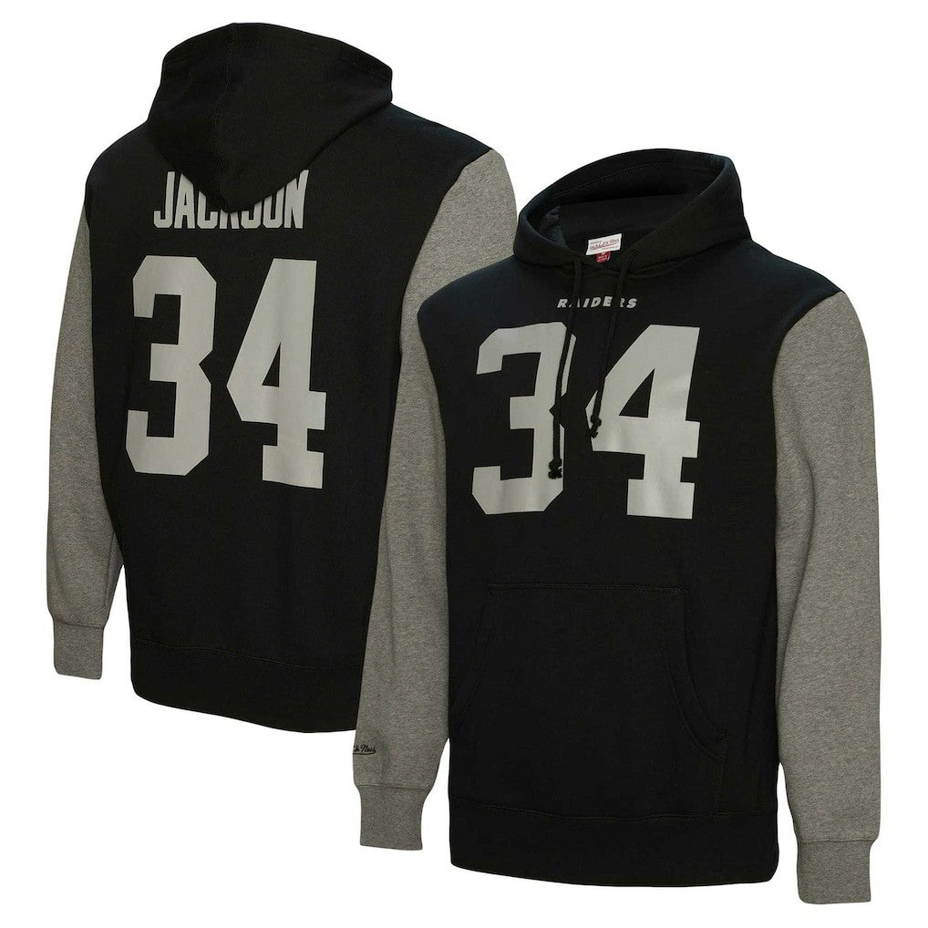 Bo Jackson Las Vegas Raiders Retired Player Name & Number Pullover Hoodie Black - Mitchell & Ness