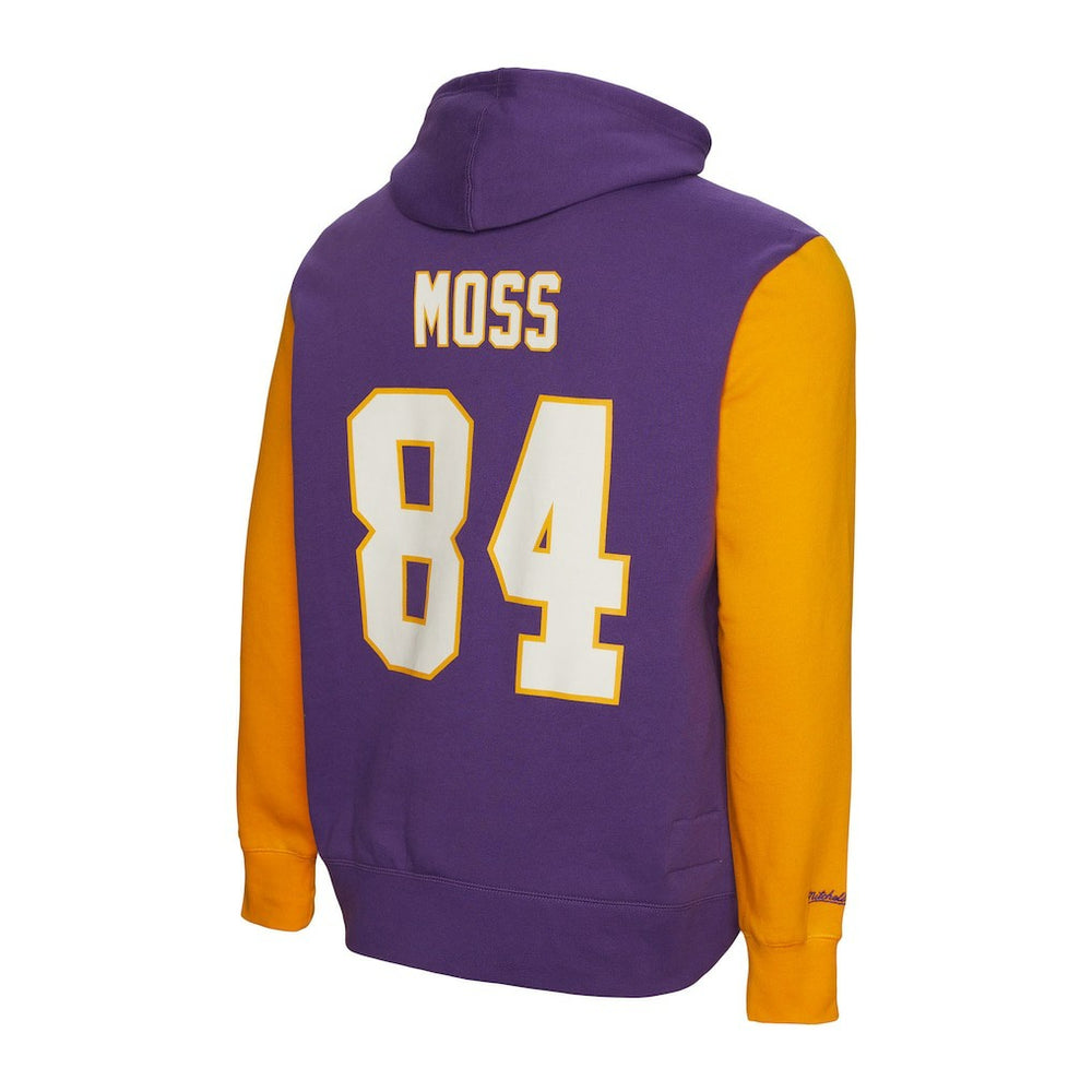 Randy Moss Minnesota Vikings Retired Player Name & Number Pullover Hoodie Purple - Mitchell & Ness