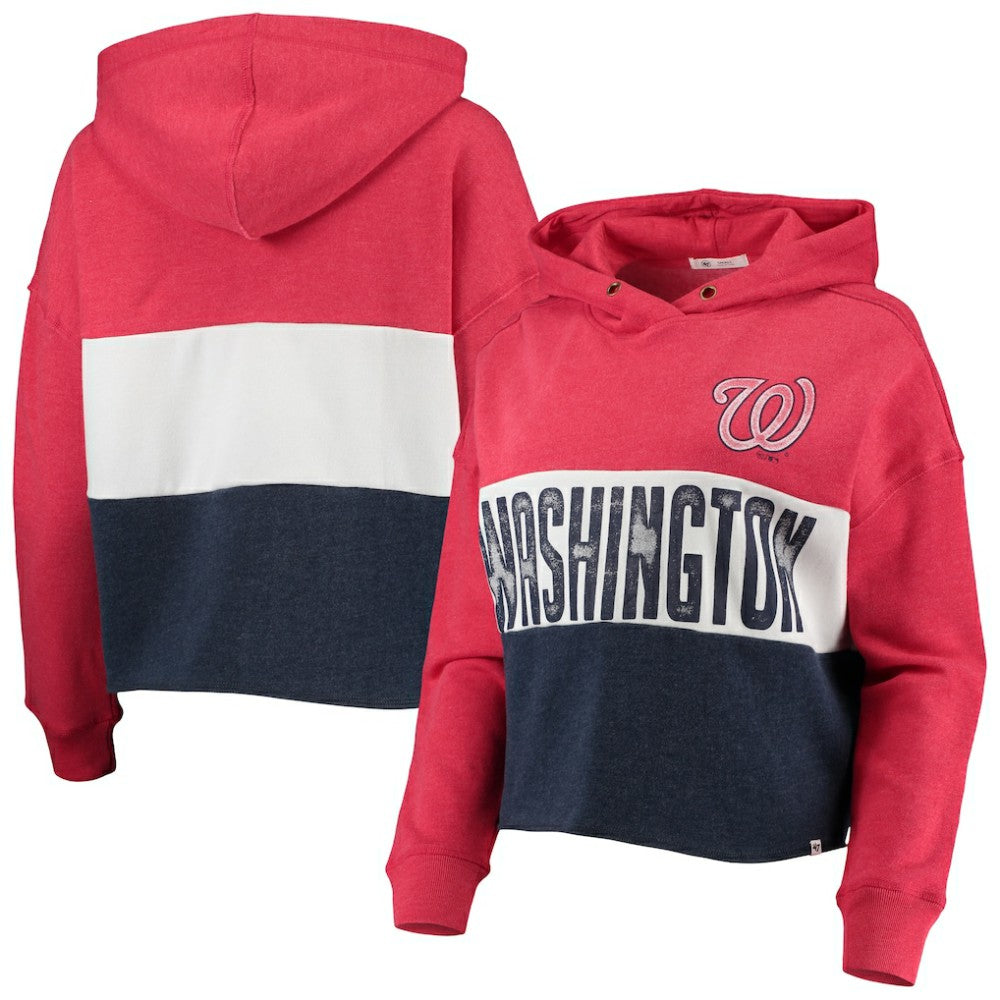 Washington Nationals '47 Women's Lizzy Cropped Pullover Hoodie discount
