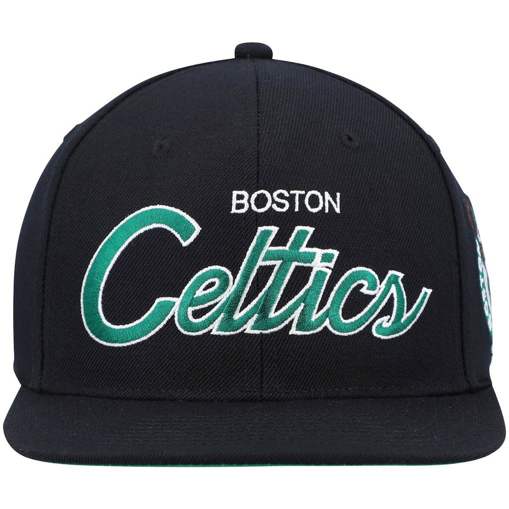 Mitchell & Ness - Boston Celtics Hardwood Classics Script 2.0 Snapback Hat - Black