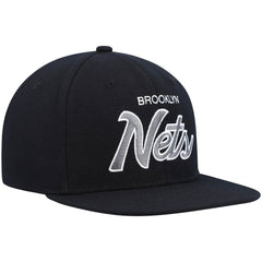 Mitchell & Ness - Brooklyn Nets Hardwood Classics Script 2.0 Snapback Hat - Black
