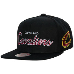 Mitchell & Ness - Cleveland Cavaliers Hardwood Classics Script 2.0 Snapback Hat - Black