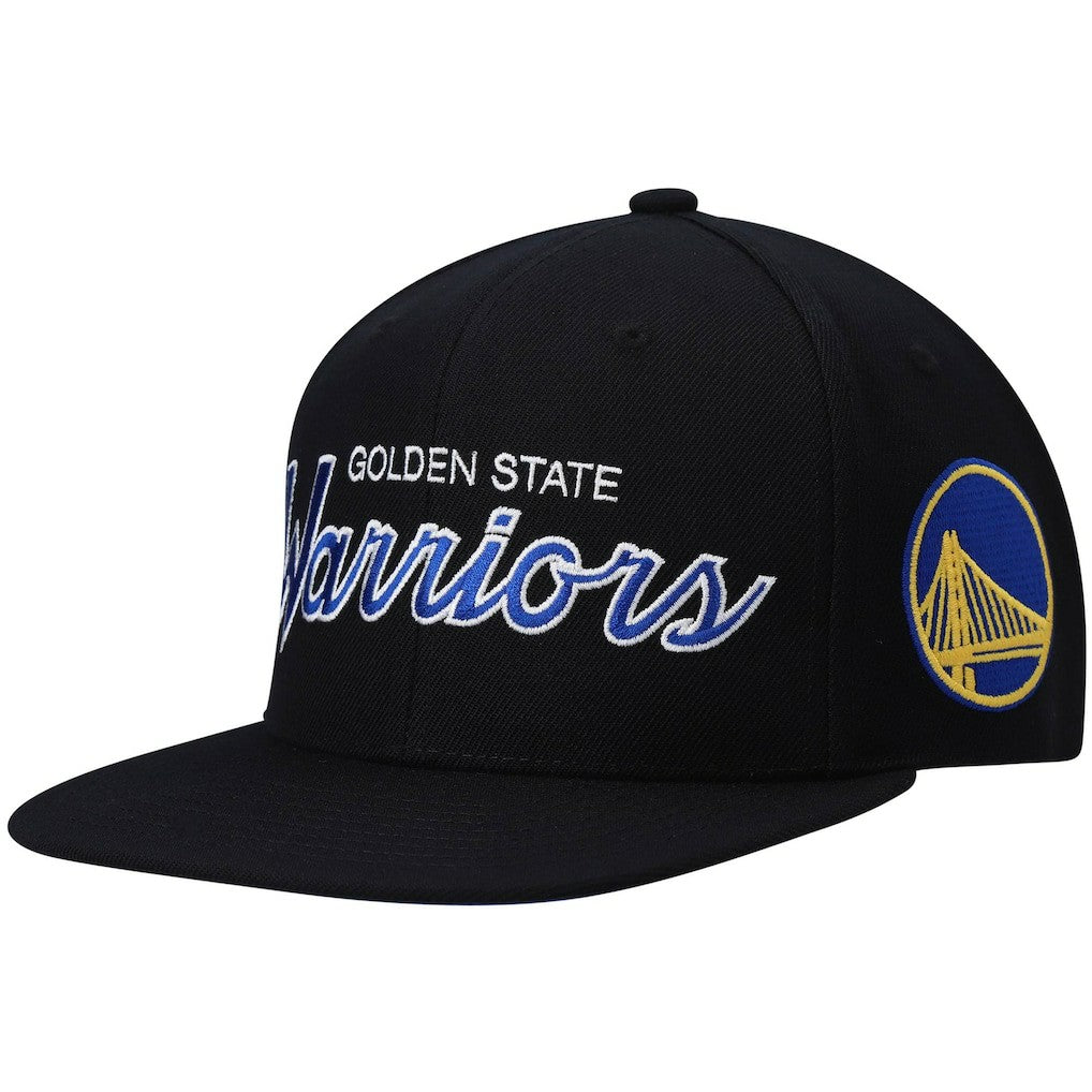 Mitchell & Ness - Golden State Warriors Hardwood Classics Script 2.0 Snapback Hat - Black
