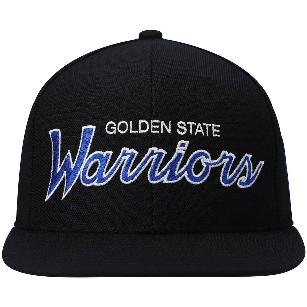 Mitchell & Ness - Golden State Warriors Hardwood Classics Script 2.0 Snapback Hat - Black