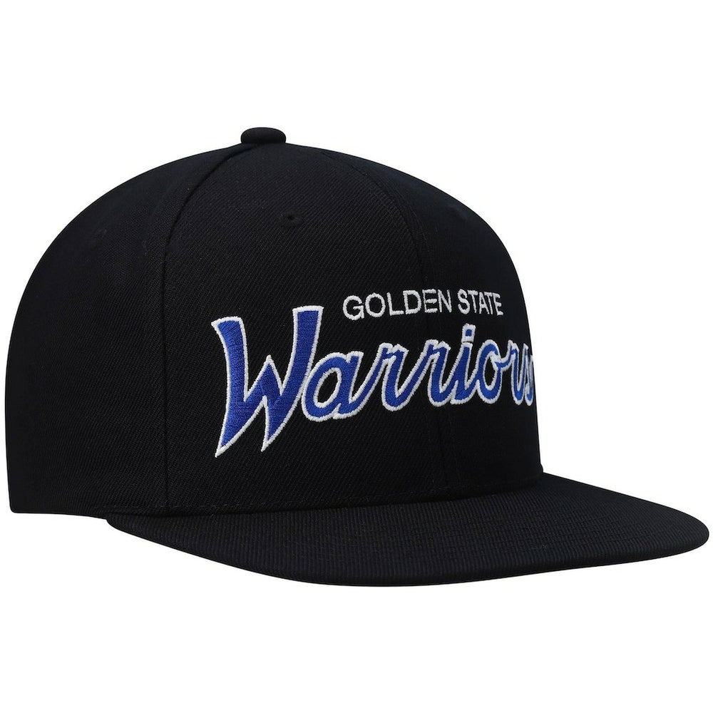 Mitchell & Ness - Golden State Warriors Hardwood Classics Script 2.0 Snapback Hat - Black