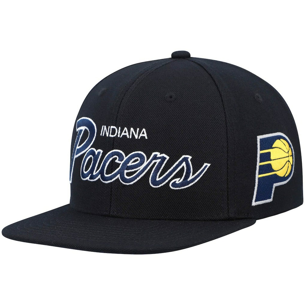 Mitchell & Ness - Indiana Pacers Hardwood Classics Script 2.0 Snapback Hat - Black