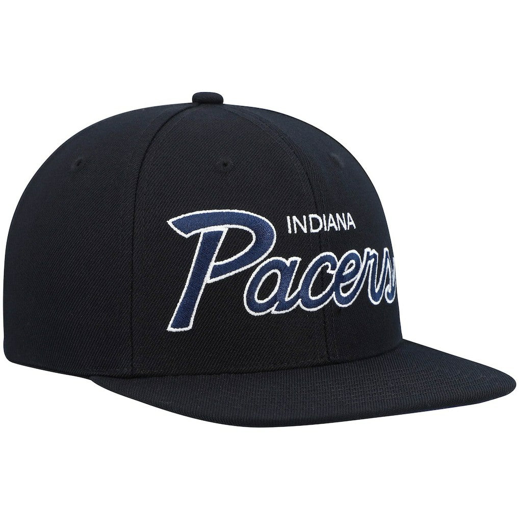 Mitchell & Ness - Indiana Pacers Hardwood Classics Script 2.0 Snapback Hat - Black