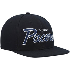 Mitchell & Ness - Indiana Pacers Hardwood Classics Script 2.0 Snapback Hat - Black