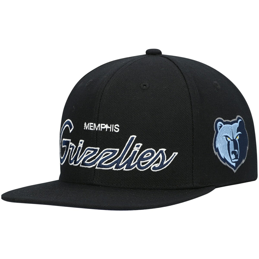 Mitchell & Ness - Memphis Grizzlies Hardwood Classics Script 2.0 Snapback Hat - Black
