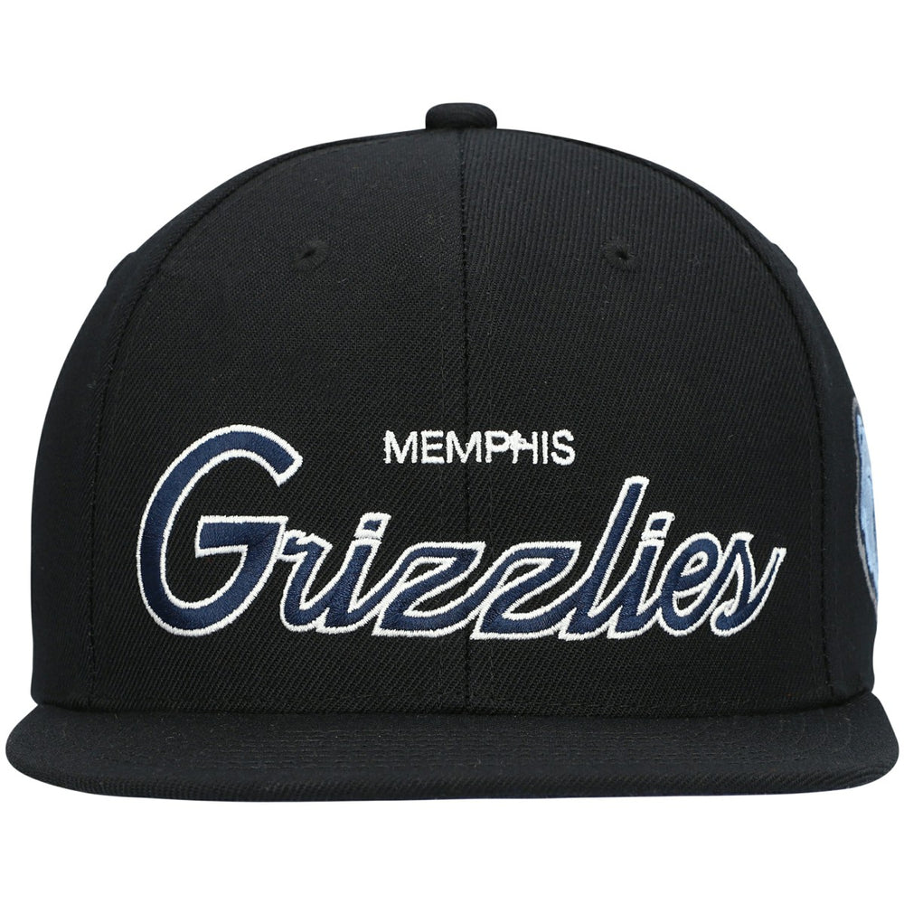 Mitchell & Ness - Memphis Grizzlies Hardwood Classics Script 2.0 Snapback Hat - Black