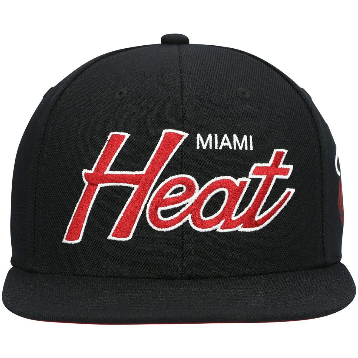Mitchell & Ness - Miami Heat Hardwood Classics Script 2.0 Snapback Hat - Black