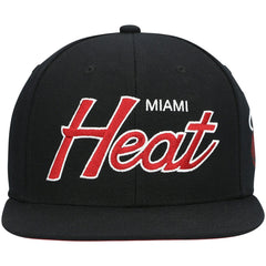 Mitchell & Ness - Miami Heat Hardwood Classics Script 2.0 Snapback Hat - Black