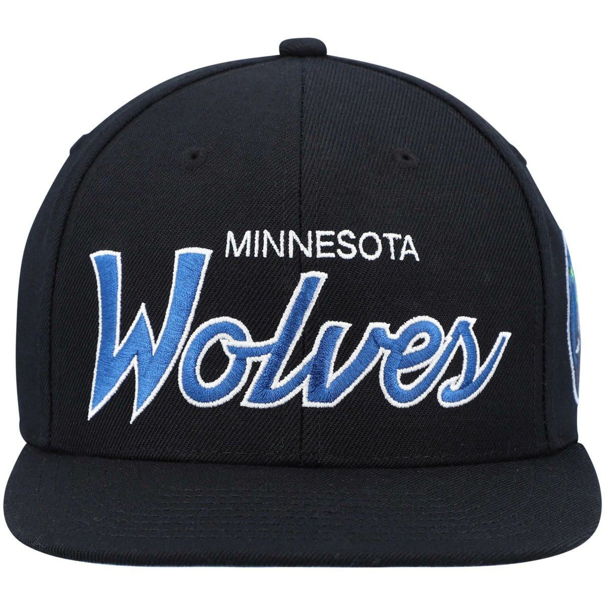 Mitchell & Ness - Minnesota Timberwolves Hardwood Classics Script 2.0 Snapback Hat - Black