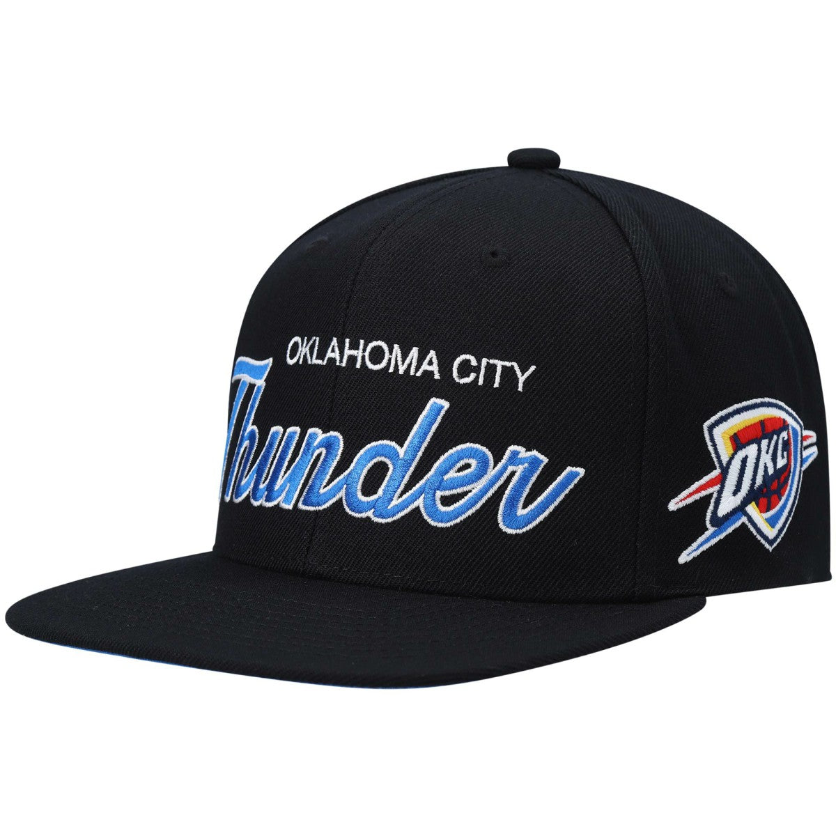 Mitchell & Ness - Oklahoma City Thunder Hardwood Classics Script 2.0 Snapback Hat - Black