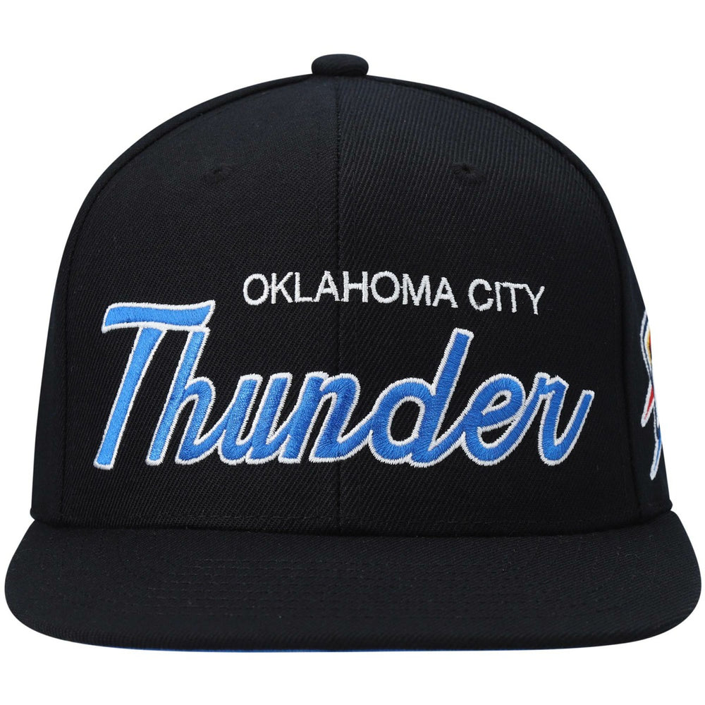 Mitchell & Ness - Oklahoma City Thunder Hardwood Classics Script 2.0 Snapback Hat - Black