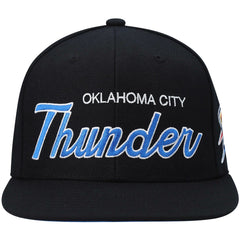 Mitchell & Ness - Oklahoma City Thunder Hardwood Classics Script 2.0 Snapback Hat - Black